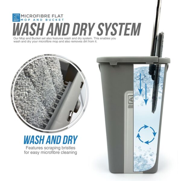 Magic Wash & Dry Flat Mop and Bucket Set - Image 2
